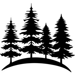 Obraz premium Pine Tree Silhouette