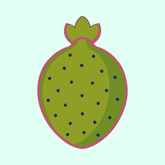 Stylized illustration of a dragon fruit with a simple and clean design