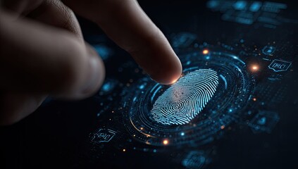 Finger scanning on a touch screen, digital interface