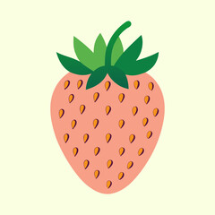 Strawberry cartoon illustration with a clean, fresh and sweet look to it