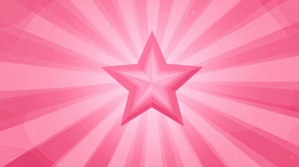 Pink starburst background with a 3D star
