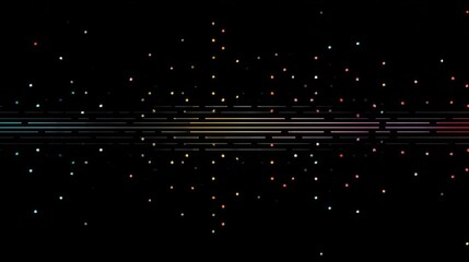 Abstract graphic design with colorful wave patterns on a black background