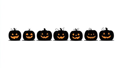 Silhouettes of Halloween jack-o'-lanterns
