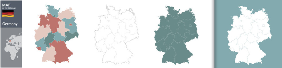 Fototapeta premium High-resolution Germany map illustration (including detailed administrative districts) 
