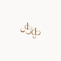 Obraz premium wedding initial concept DL luxury minimalist logo design caligraphic style monogram letter