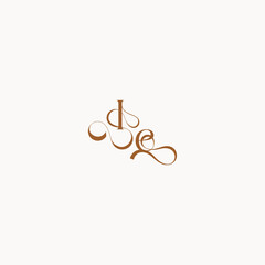 wedding initial concept EI luxury minimalist logo design caligraphic style monogram letter