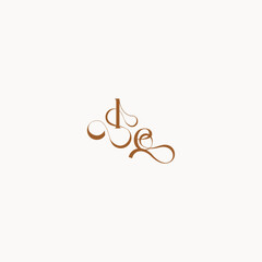 wedding initial concept EL luxury minimalist logo design caligraphic style monogram letter