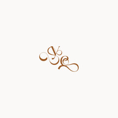 wedding initial concept EY luxury minimalist logo design caligraphic style monogram letter