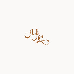 wedding initial concept EU luxury minimalist logo design caligraphic style monogram letter