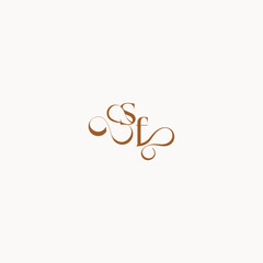 wedding initial concept FS luxury minimalist logo design caligraphic style monogram letter