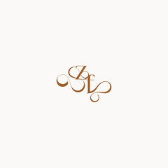 wedding initial concept FZ luxury minimalist logo design caligraphic style monogram letter