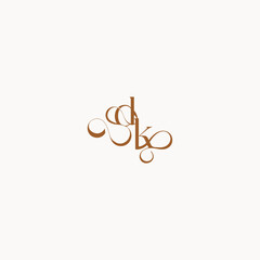 wedding initial concept caligraphic style monogram letter luxury minimalist logo design KD