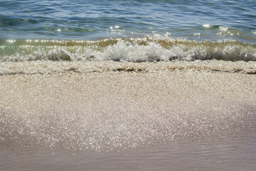 surf strip, sand, mediterranean sea, glare on sand