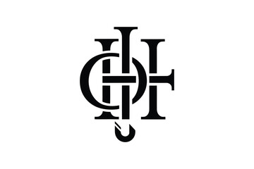 A monogram logo design featuring an intertwined c h and j in a black color scheme