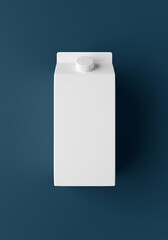 Blank white beverage carton packaging