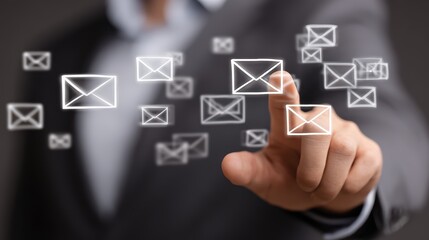 Vibrant Portrayal of a Professional Sending an Email Ideal for Modern Business Campaigns, Encourages Focus and Productivity.