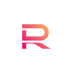 Modern gradient DR monogram logo in pink-orange tones