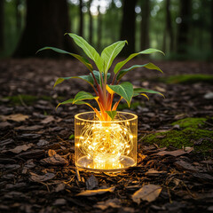 burning candle in a glass