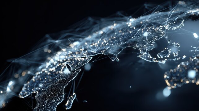 Stunning World Map Illustration Showcasing Global Connectivity, Ideal for Digital Marketing or Presentations, Inspiring a Sense of Interaction and Networking.