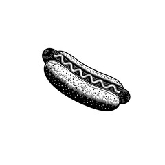 Hot dog silhouette icon logo flat vector design