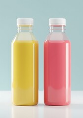 Two colored drink bottles
