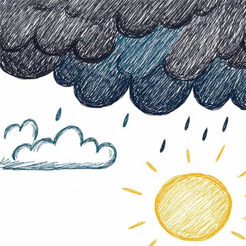 dark clouds transforming into sunshine, symbolizing the journey from depression to hope.