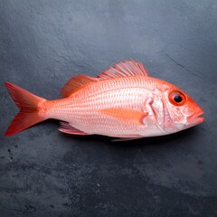 Fresh red fish on dark stone