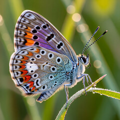 butterfly on a green leaf