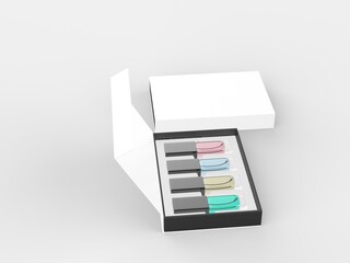 Perfume gift box blank template, 3d illustration