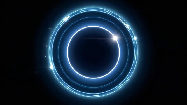 Glowing White-Blue Energy Ring on a Dark Cosmic Background