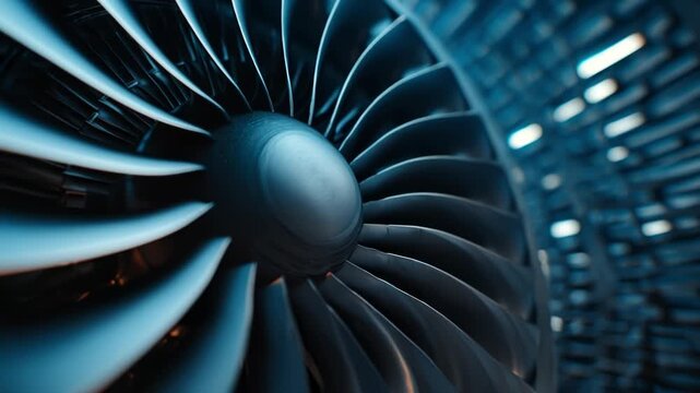 Inside a cutting-edge aerospace facility, watch as engineers examine the stunning details of a jet engine turbine.