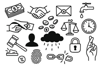 Obraz premium set of doodle icons