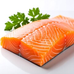 Fresh salmon fillet with parsley