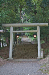 The Torii Gate and approach of Amano Iwato Shrine East Main Shrine. Miyazaki, Japan 　
