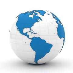 A detailed 3d globe showing north and south america