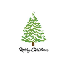 Merry Christmas watercolor card vector, Christmas tree, Christmas house, Santa watercolor illustration card t-shirt print