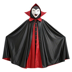 Naklejka premium halloween costume ideas A dramatic vampire costume with a hood and a menacing mask.