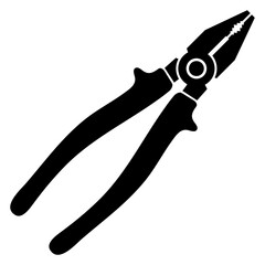 Logo pliers. Icono silueta de herramienta alicates	