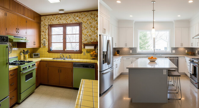 Kitchen Before and After Renovation