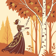 Fototapeta premium autumn background with leaves