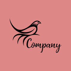 A sleek, modern, and clean logo design featuring a stylized bird. The minimalist approach uses simple lines and elegant curves to create a graceful, versatile, and memorable icon.