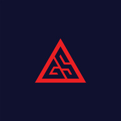 GS Triangle Monogram Modern Vector Logo