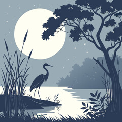 moon and tree
