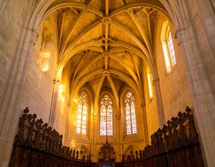Fototapeta premium Interior of a church with vaulted ceiling