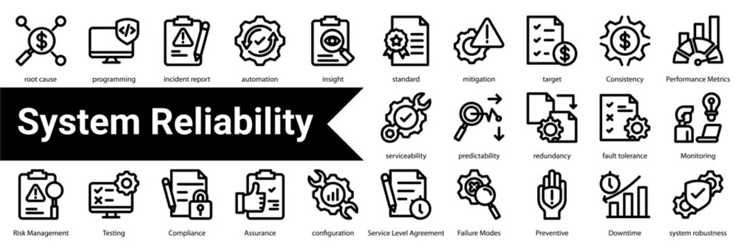 System Reliability icon sheet  collection