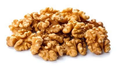A pile of walnuts against a white background (1)