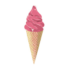 Strawberry ice cream cone