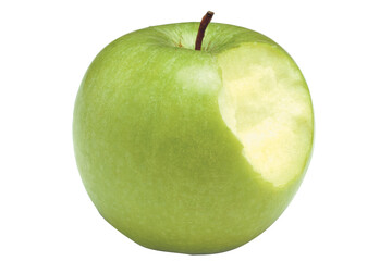 ripe tasty green apple with leaf isolated on white  Green apple Vibrant red apple with a fresh green leaf showcases healthy eating and natural beauty
