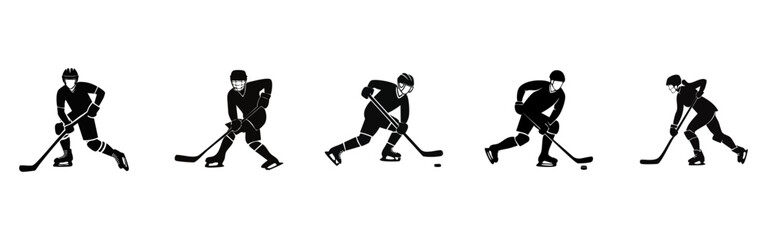 Ice Hockey Player Skating Vector Icon