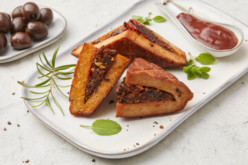 Grilled tofu pockets BBQ